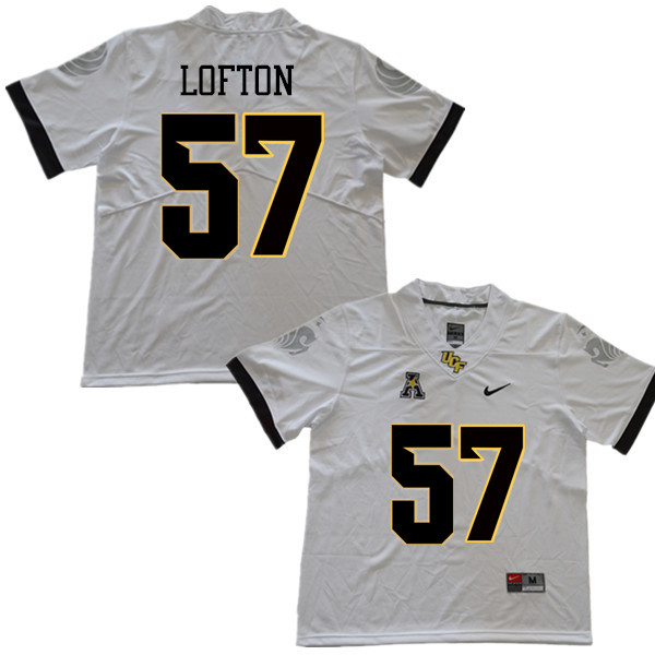 Men #57 Mike Lofton UCF Knights College Football Jerseys Sale-White
